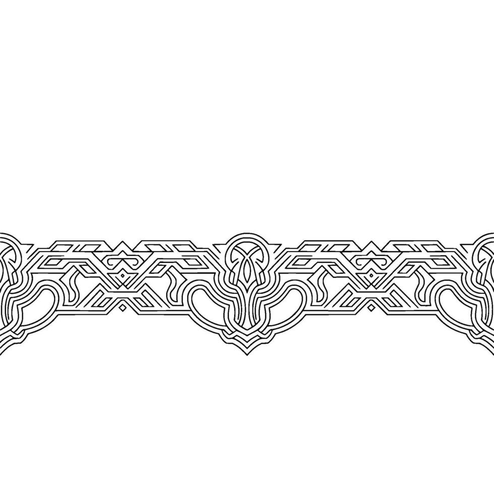 Abstract Geometric Border in Monochromatic Style vector