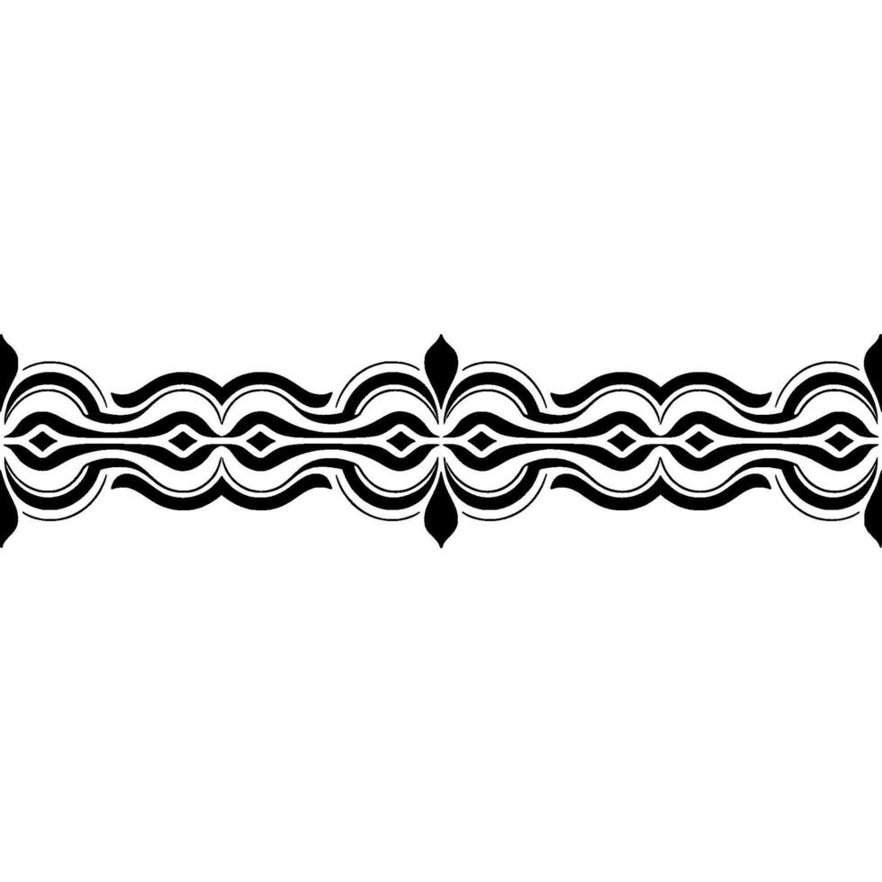 Ornate Black and White Border Ornament on White Background vector