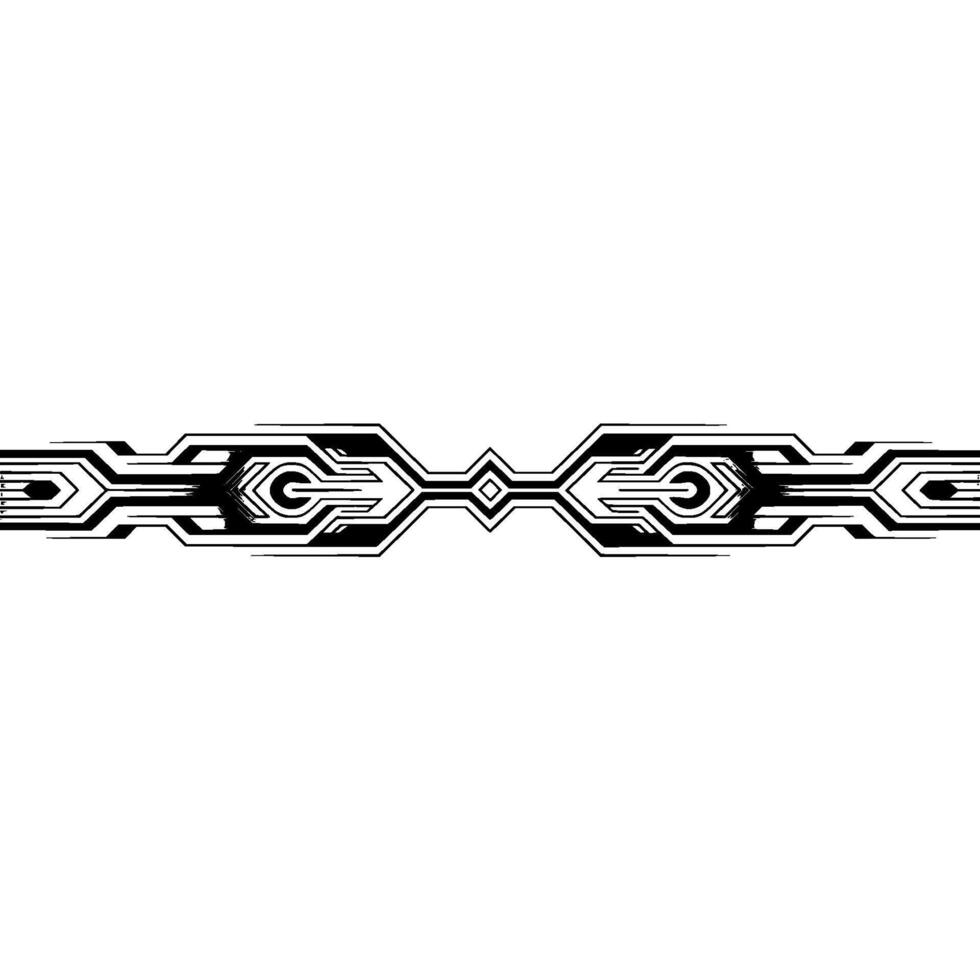 Futuristic Tech Black and White Circuit Board Border vector