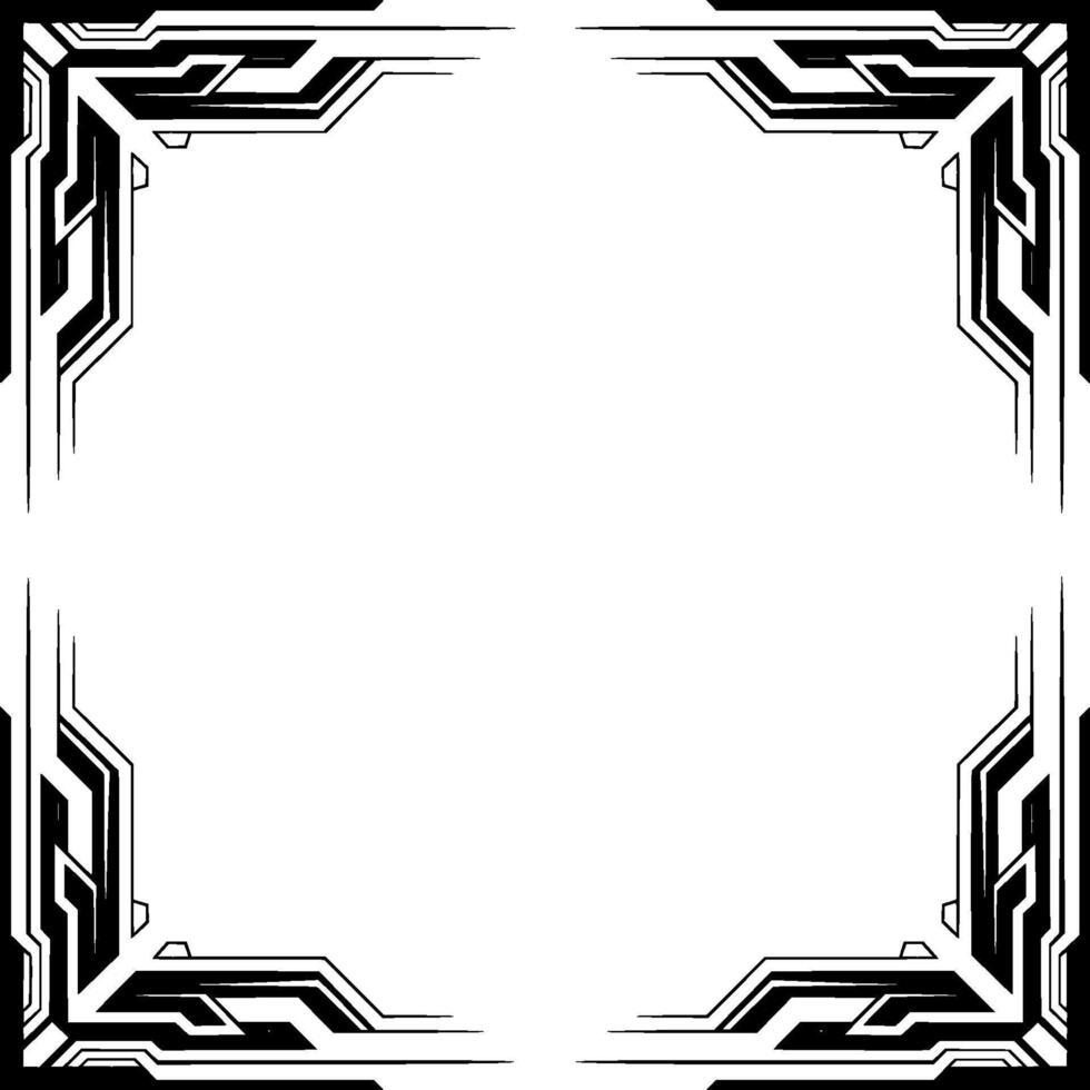 Futuristic Tech Frame, , Abstract Border, Digital Elements, Minimalist vector