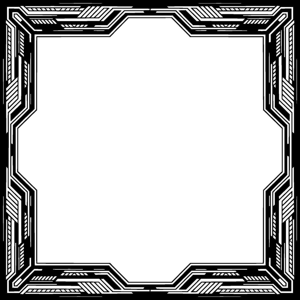 Futuristic Tech Frame Geometric Border With White Space vector
