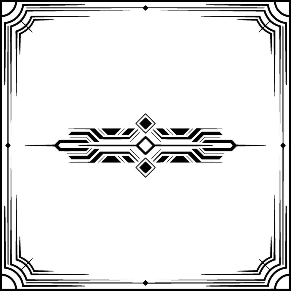 Art Deco Frame Border Element, Geometric on Light Grey vector
