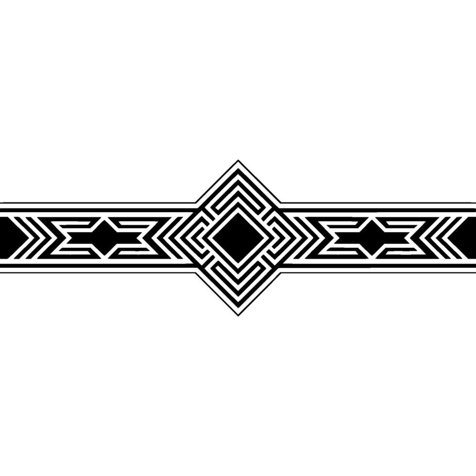 Geometric Pattern Border Symmetrical Black White vector