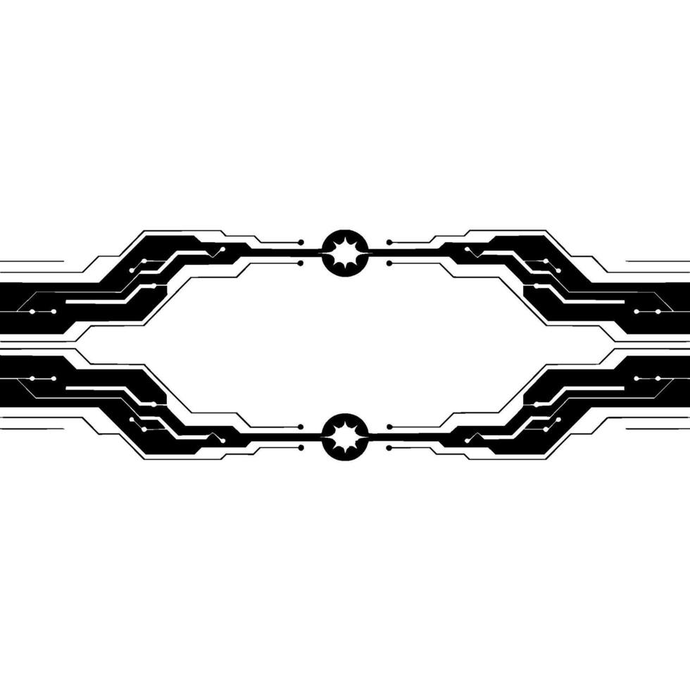 Abstract Tech Circuit Board Frame With Glowing Elements vector
