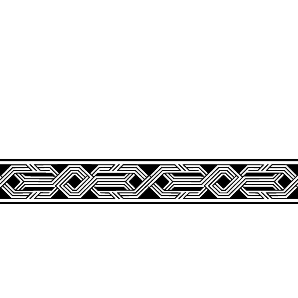 Geometric Interwoven Pattern Border on Light Background vector