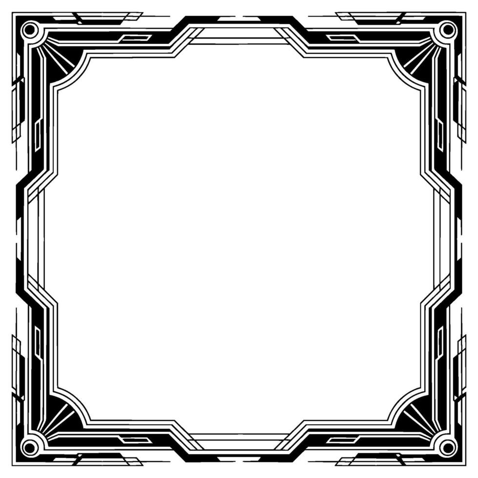 Art Deco Frame Template Elegant Geometric Border, Clean Lines, Empty Space vector