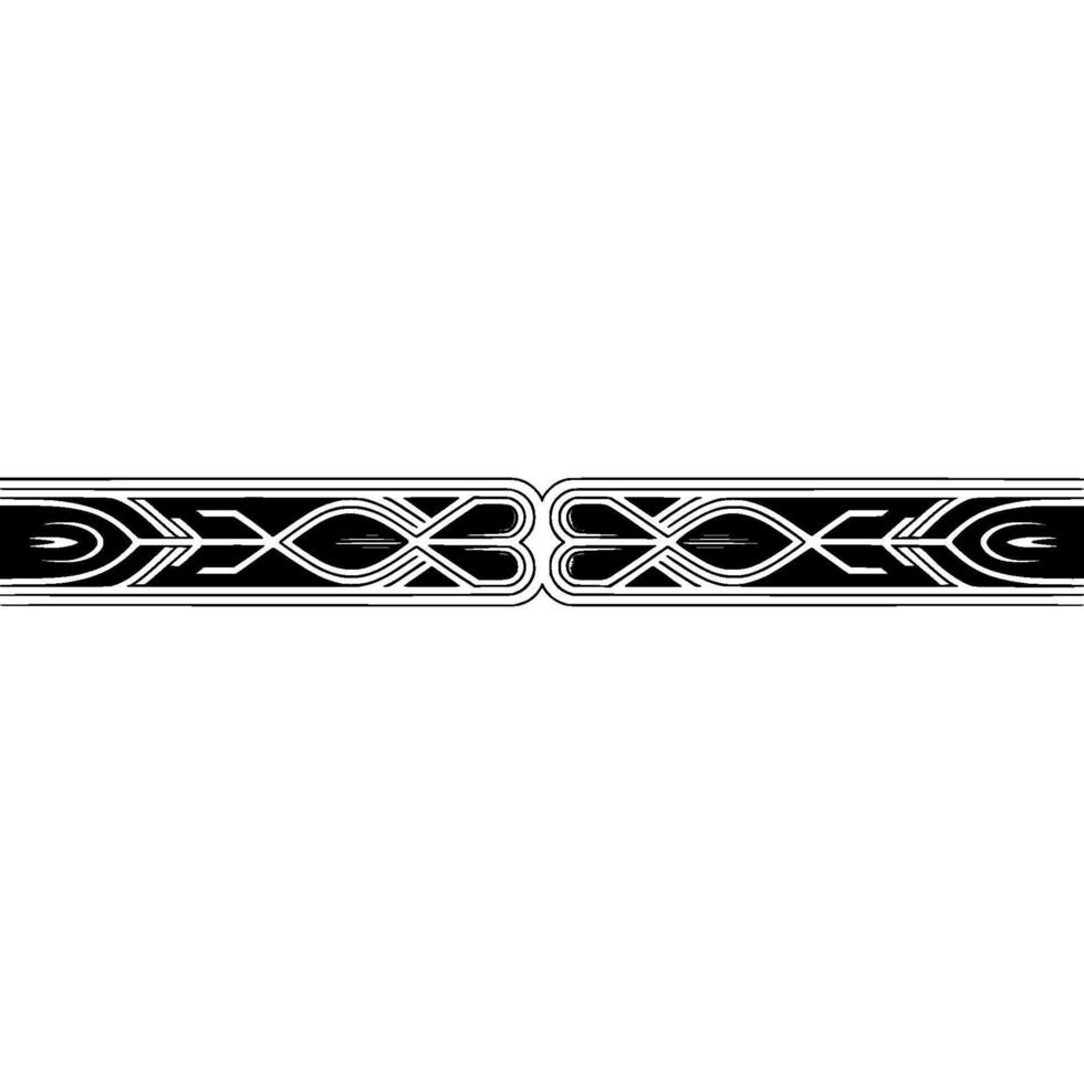 Black and White Geometric Ornament Minimalist Border vector