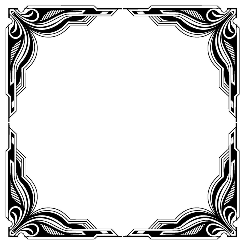 Decorative Art Deco Frame Element in Black and White vector