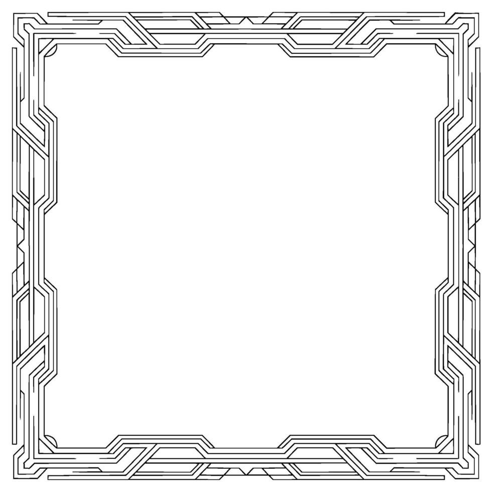 Art Deco Frame Geometric, Minimalist Border for Invitation, Certificate, or vector