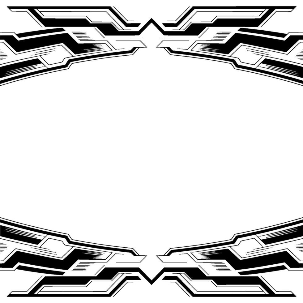 Futuristic Tech Frame Abstract Black and White for Digital Backdrop vector