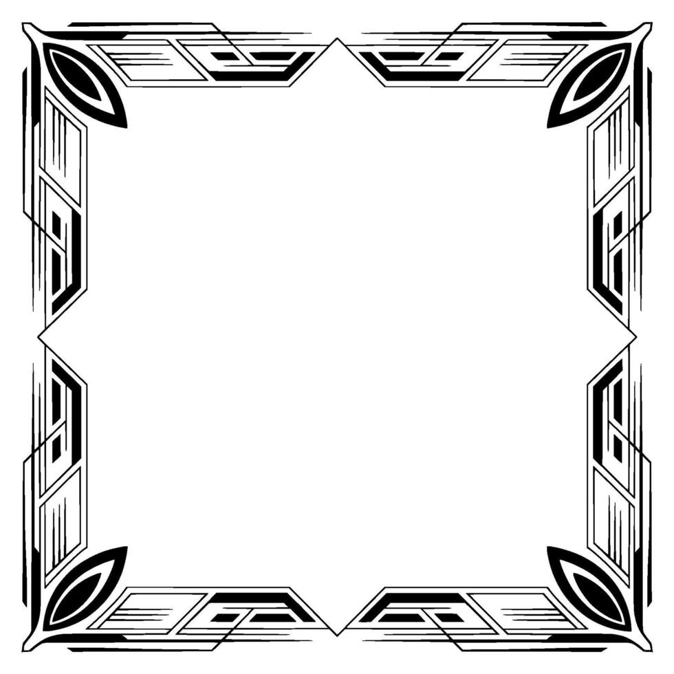 Art Deco Frame, Black and White Geometric , Empty Space vector