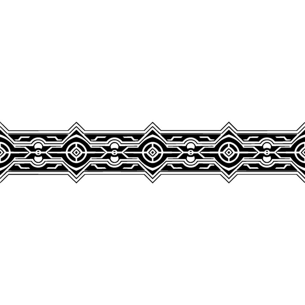 Geometric Border in Black White, Decorative and Abstract vector