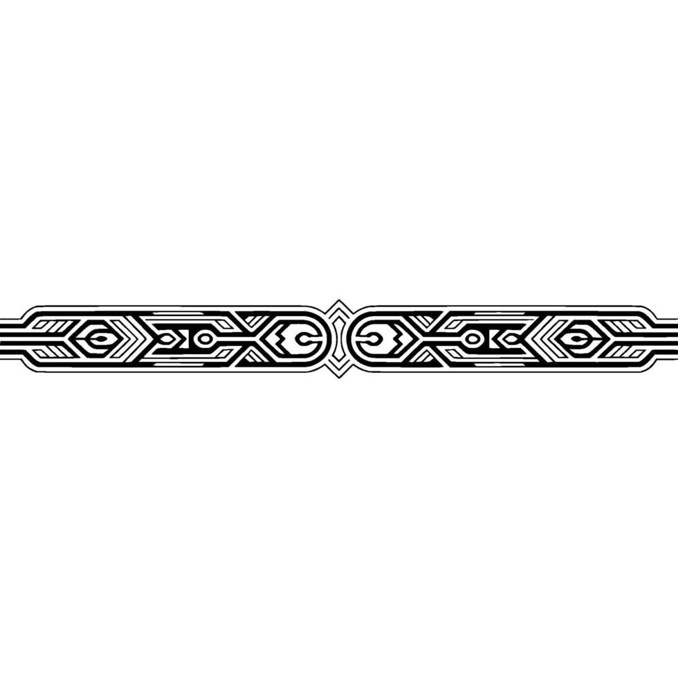 Geometric Border Minimalist Black Ornament on White vector