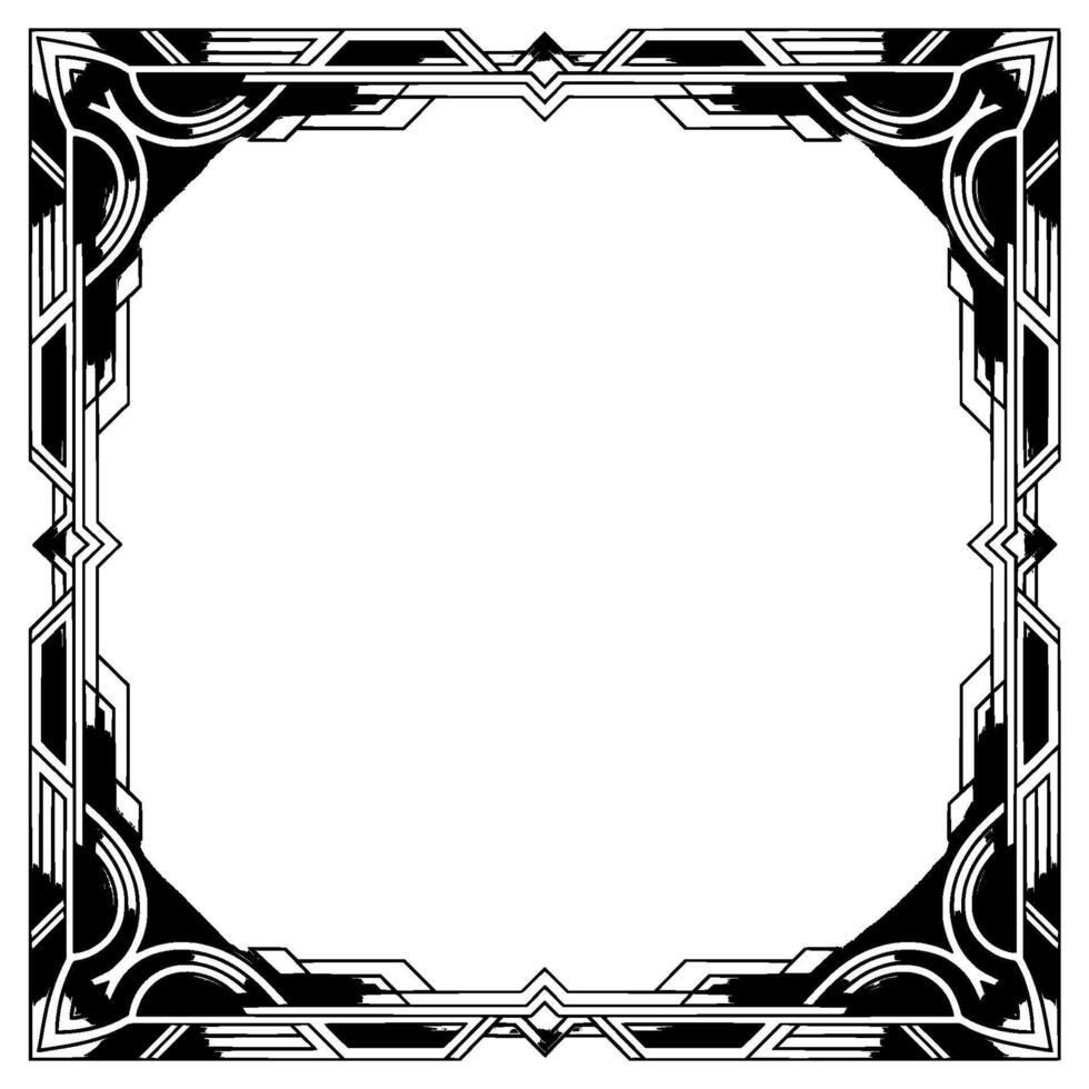 Elegant Art Deco Frame With Geometric Pattern Blank Space for vector