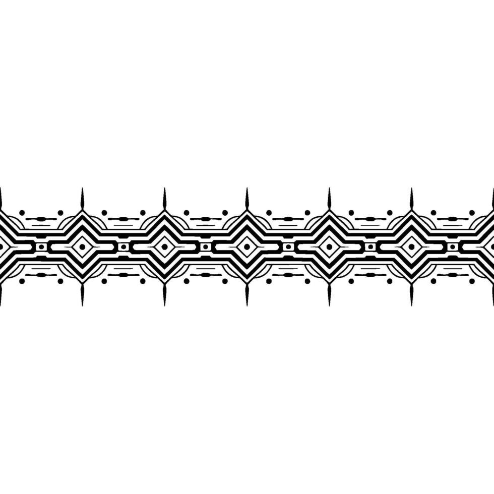 Geometric Border Minimalist Pattern, Black and White, Decorative Element vector