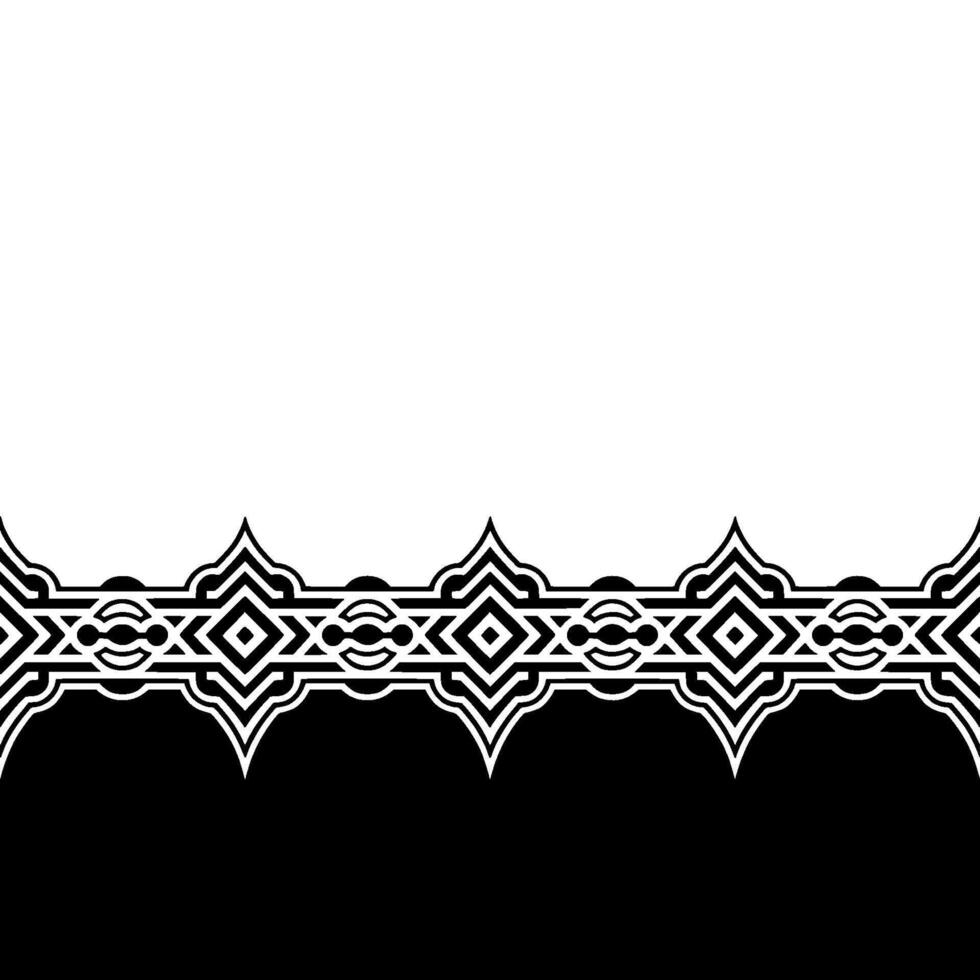 Geometric Black and White Border With Ornamental Pattern vector