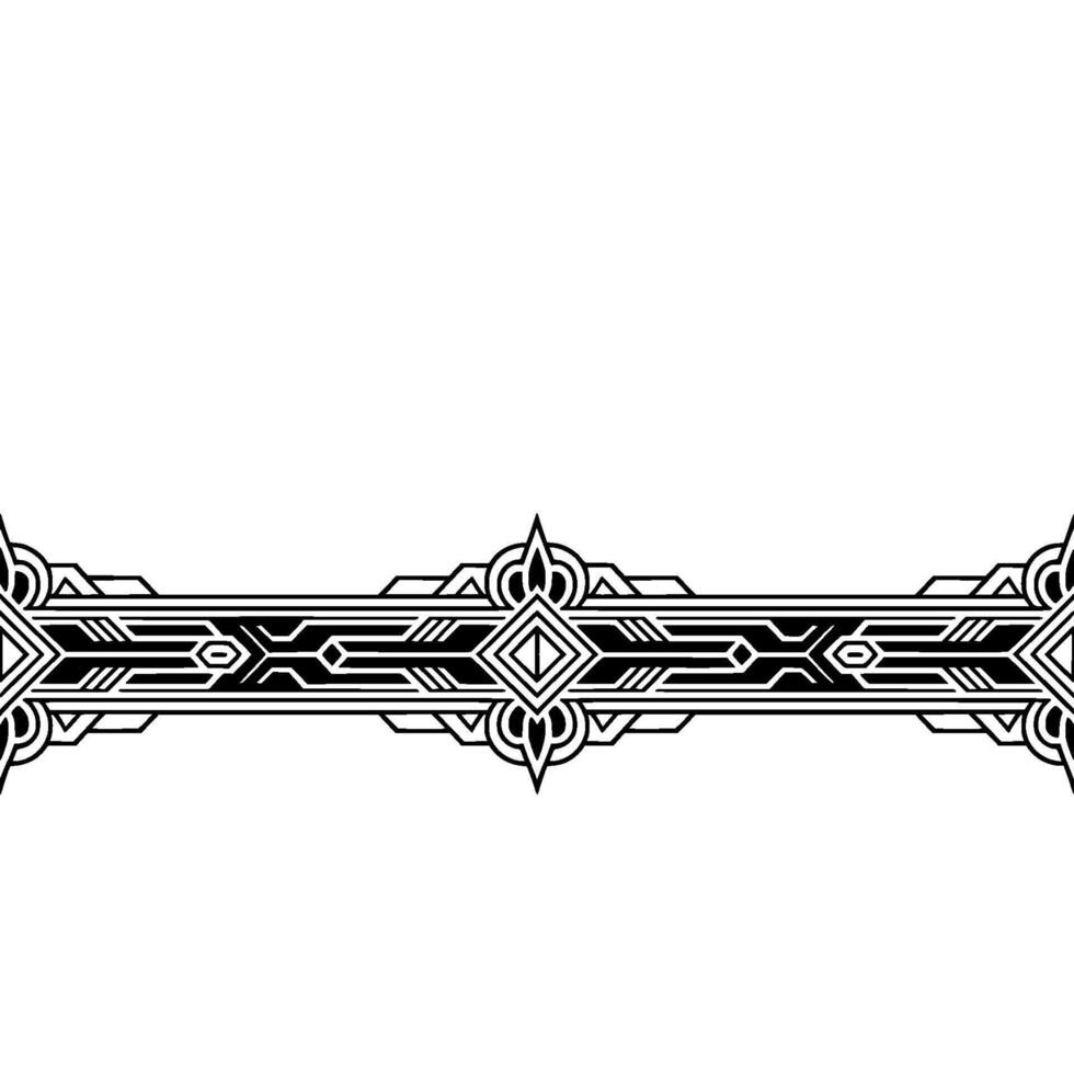 Art Deco Ornament, Black White Border, Geometric , Elegant Decor vector
