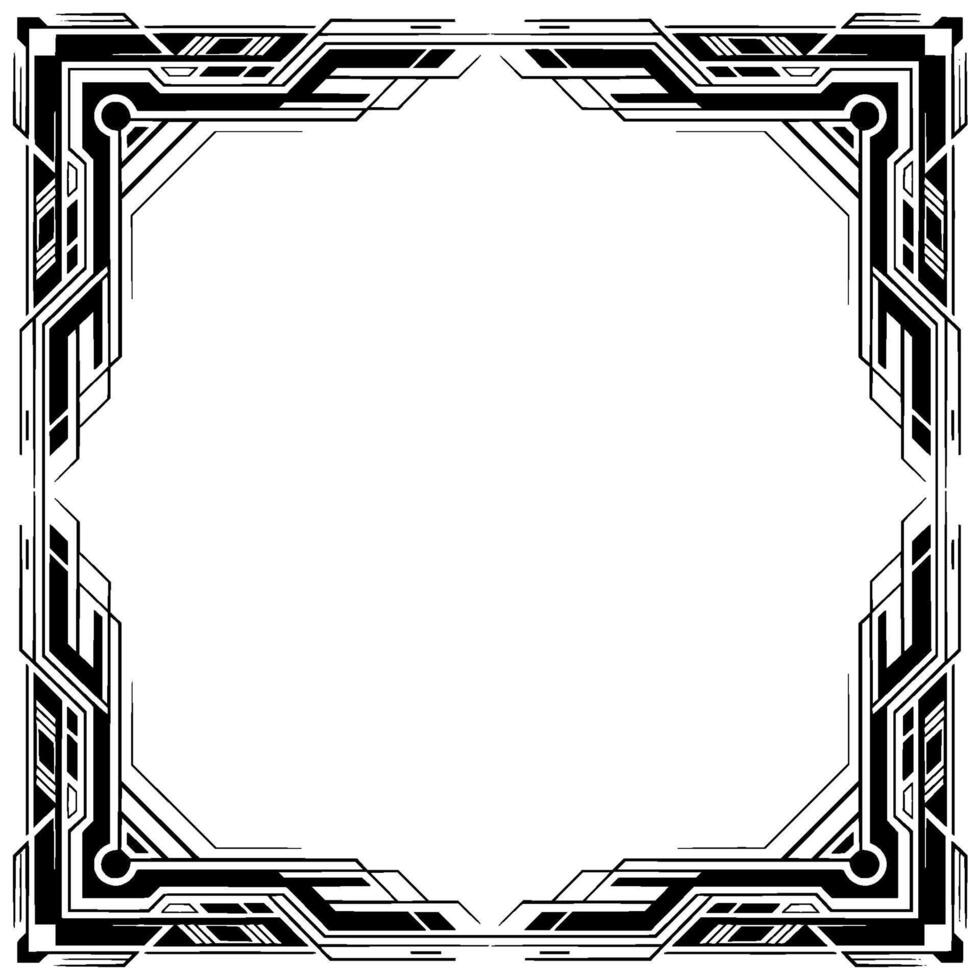 Geometric Art Deco Frame With White Space, Modern vector