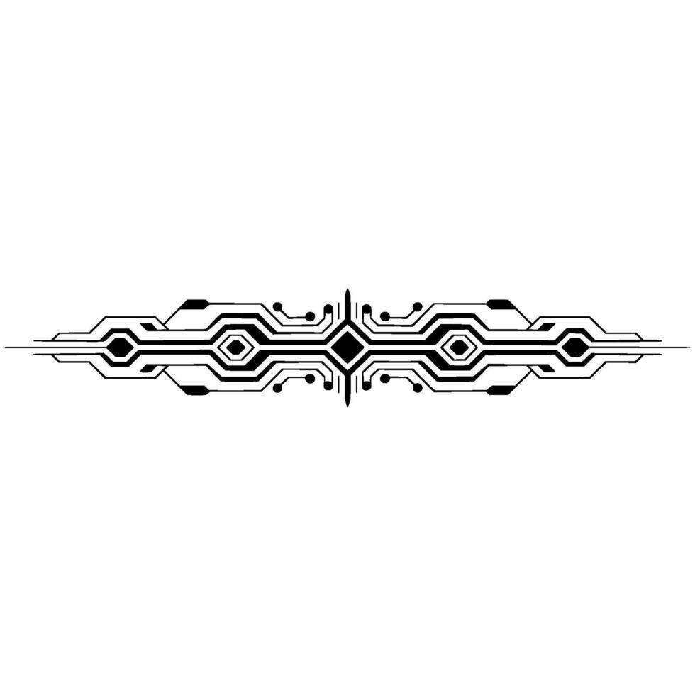 Tech Circuitry Element Minimalist Electronic on White vector