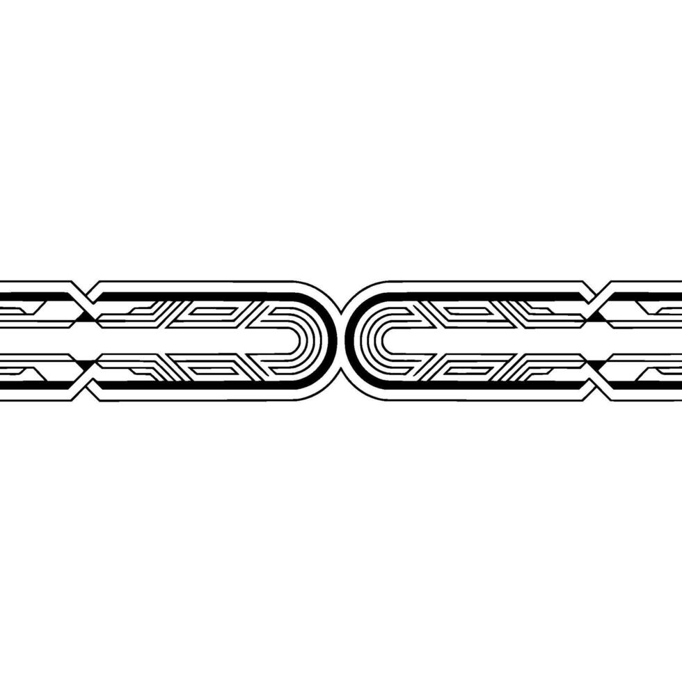 Geometric Deco Ornament Black and White Modern on White Background vector