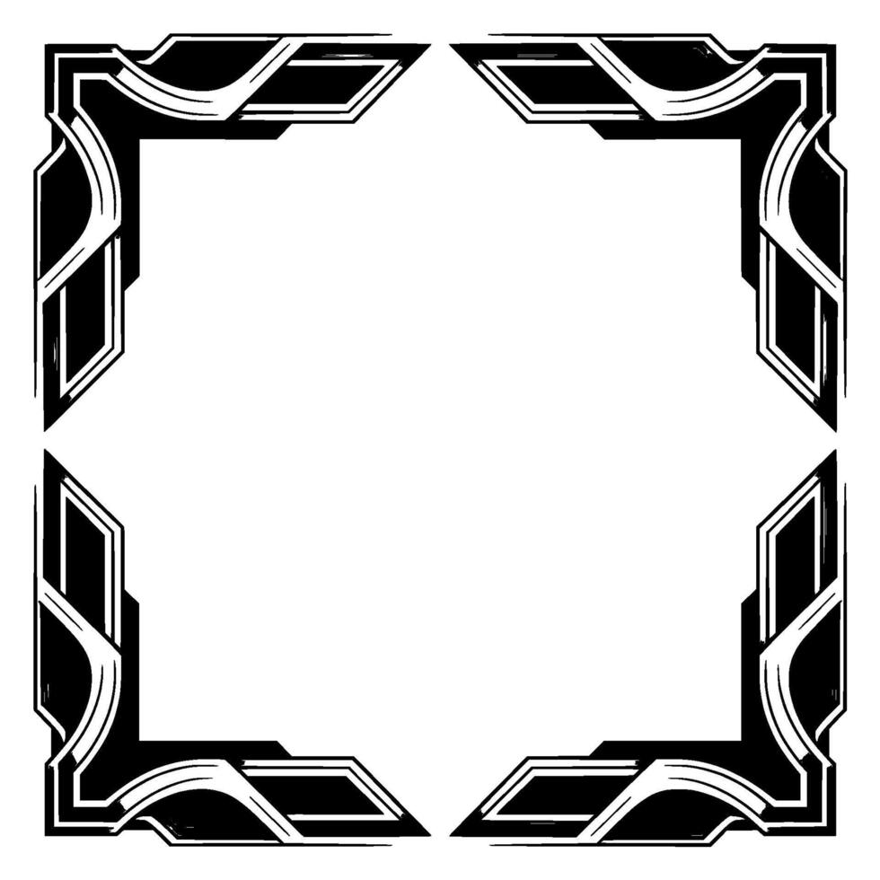 Art Deco Frame , Geometric Corner Elements, Modern Border, Blank Space vector