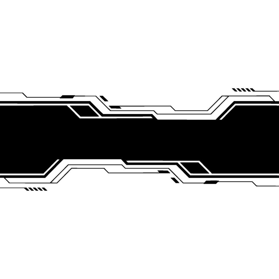 Abstract Tech Black Panel Geometric Lines on White vector