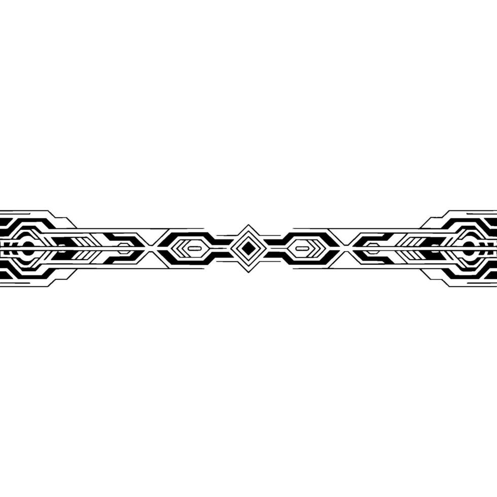 Abstract Geometric Border , Black and White, Modern Deco Element vector