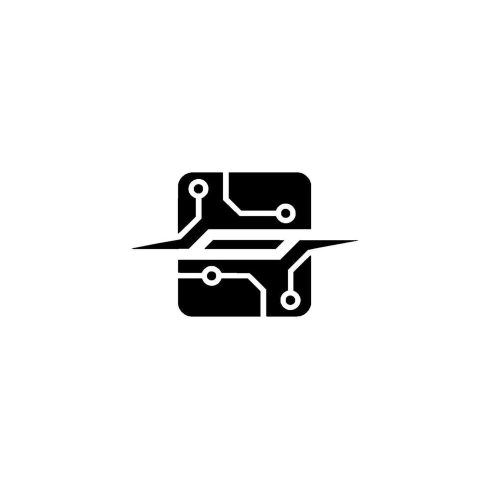 Modern Tech Circuit Board on White Background vector