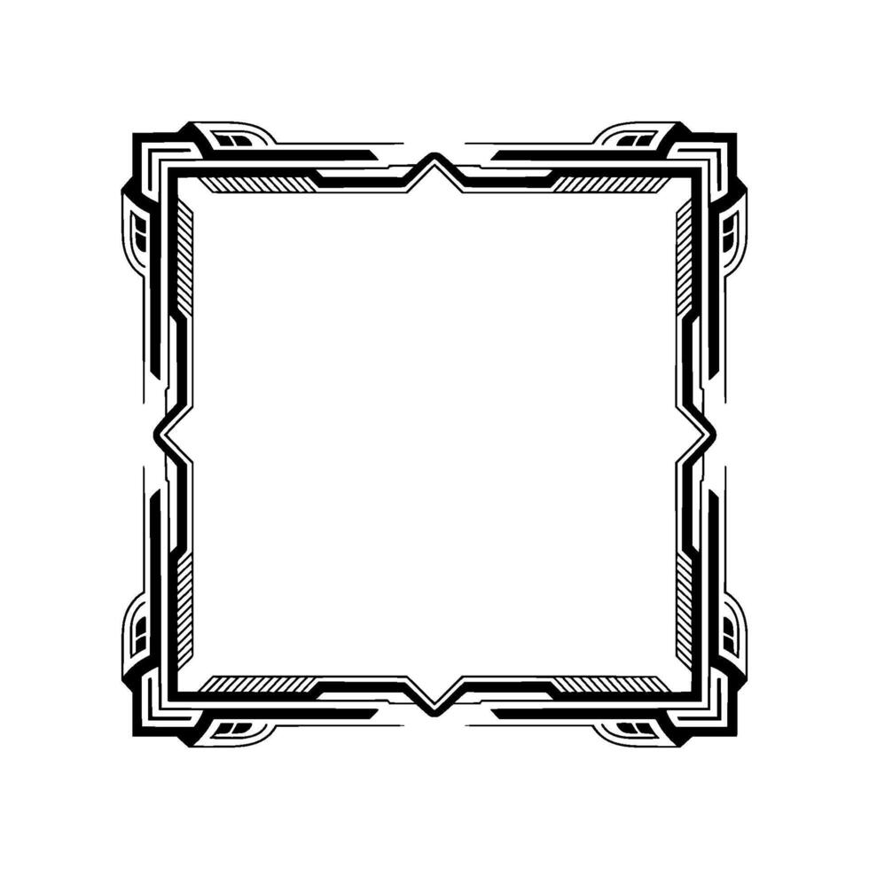 Futuristic Art Deco Frame Geometric Border , Abstract Illustration vector