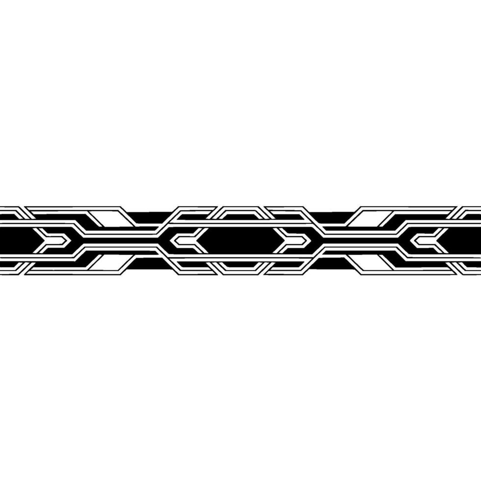 Geometric Black and White Border for Technology or Abstract Concepts. vector