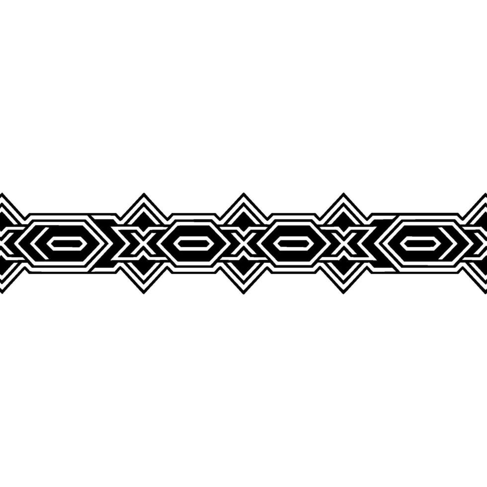 Geometric Patterned Border Black and White Minimalist vector