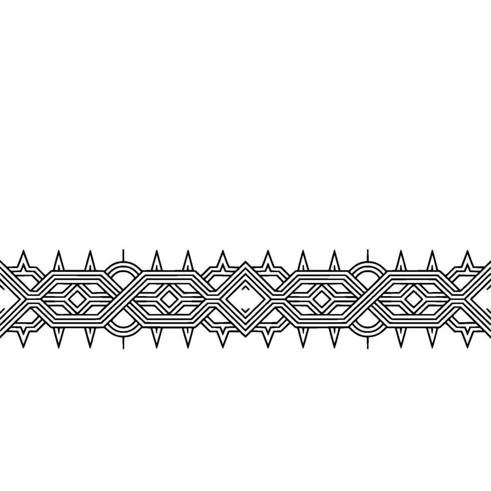 Geometric Linear Border Intricate Black White Element vector