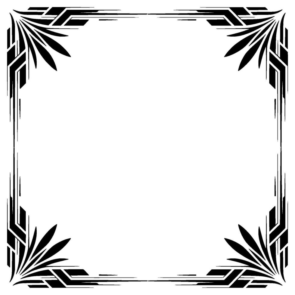 Art Deco Frame on White Elegant Border for Invitations vector