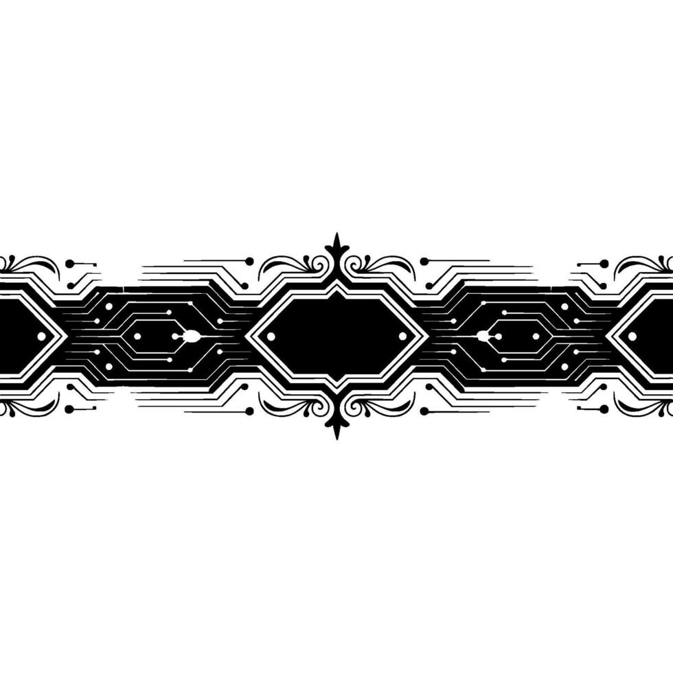 Elegant Circuit Board Black White Tech Background vector