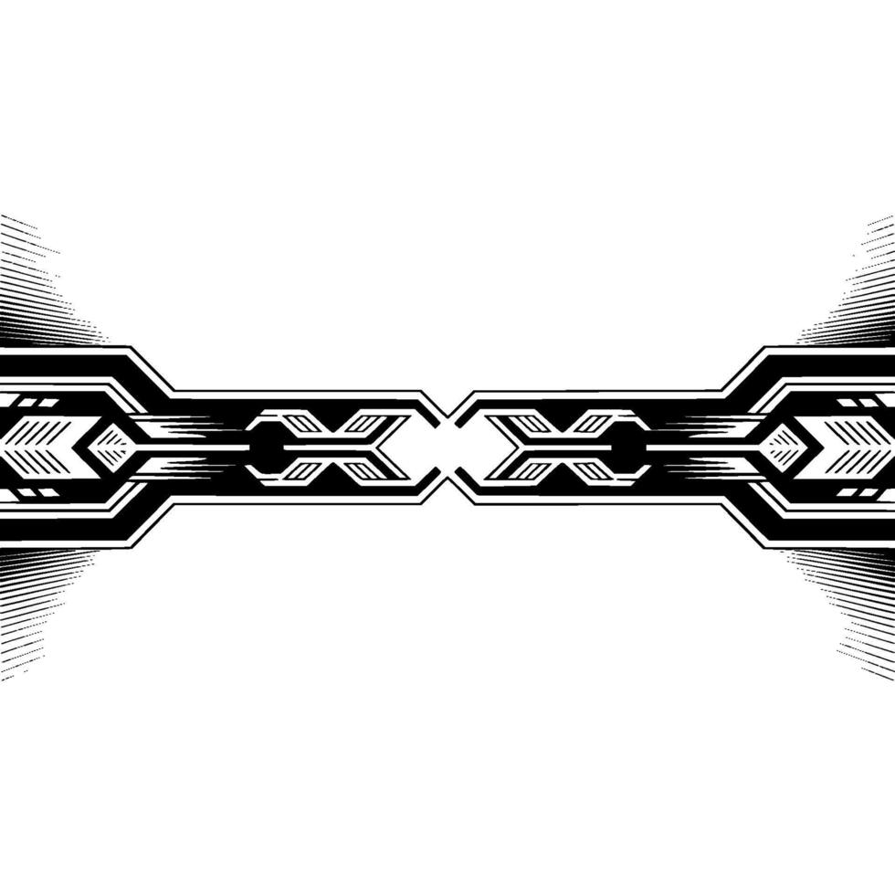 Modern Abstract Tech Black White Ornament vector