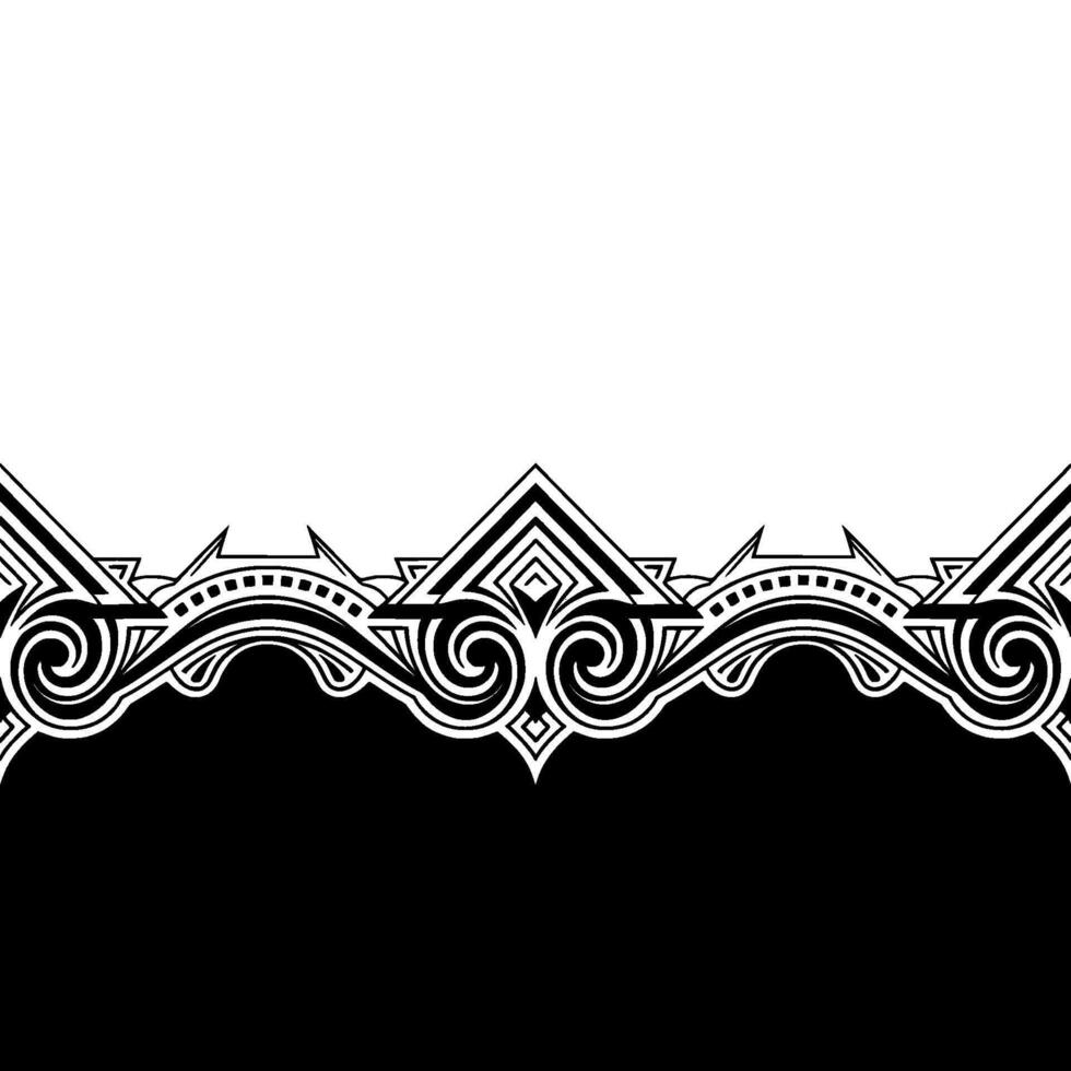 Geometric Border in Black, White, and Gray, Elegant Style vector