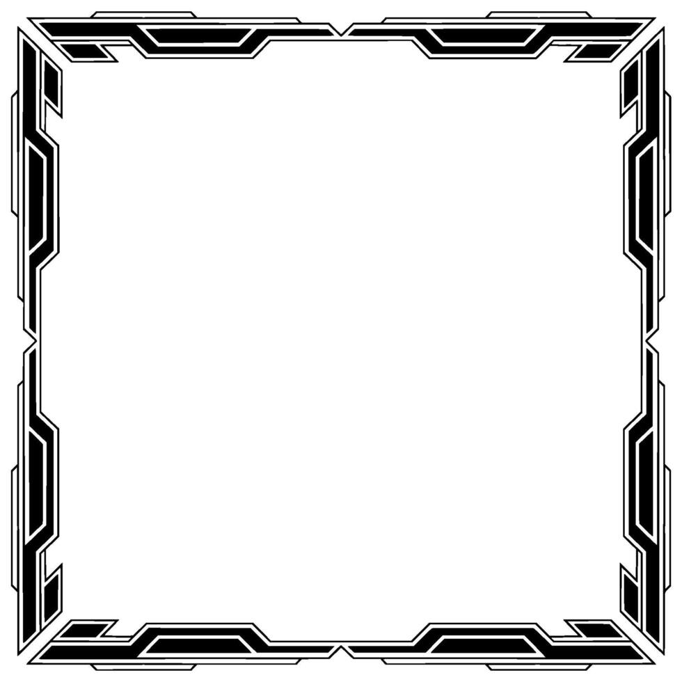 Tech Frame Border , Geometric Outline, Minimalist Illustration vector