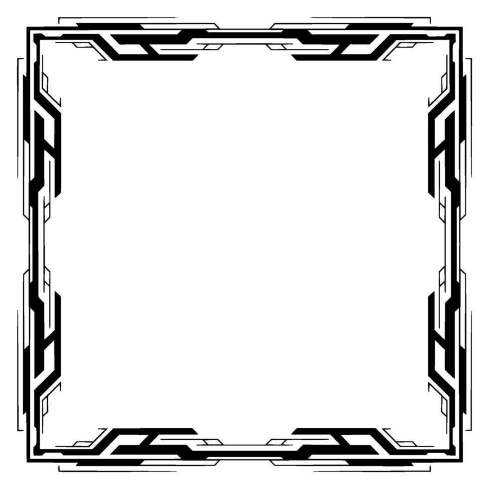 Futuristic Frame Border , Geometric Tech Aesthetic vector