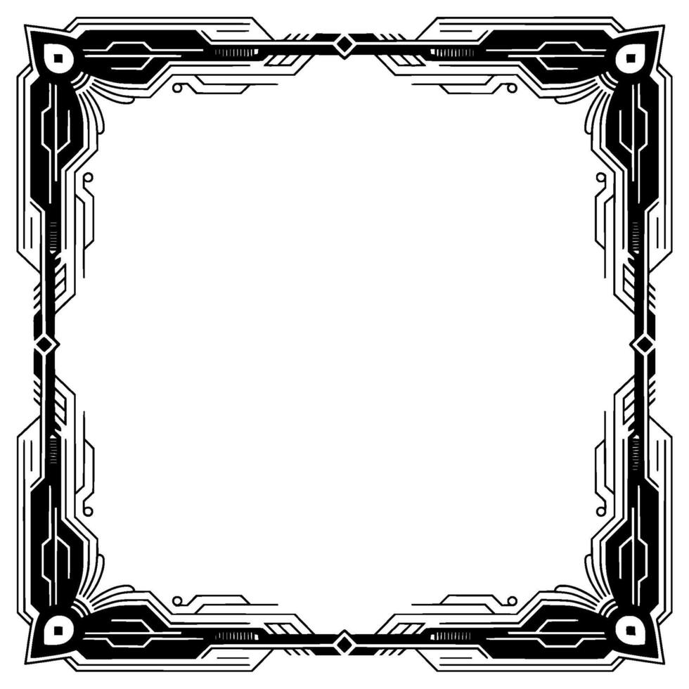 Art Deco Frame With Geometric Black Lines on Grayscale Background vector