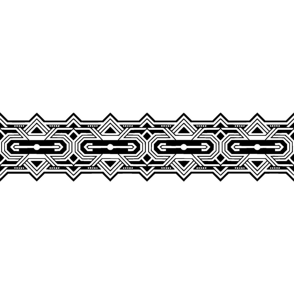 Geometric Black and White Border , Repeatable Ornament vector