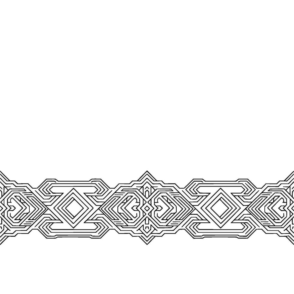 Geometric Border Black Lines on White Background, Modern Abstract vector