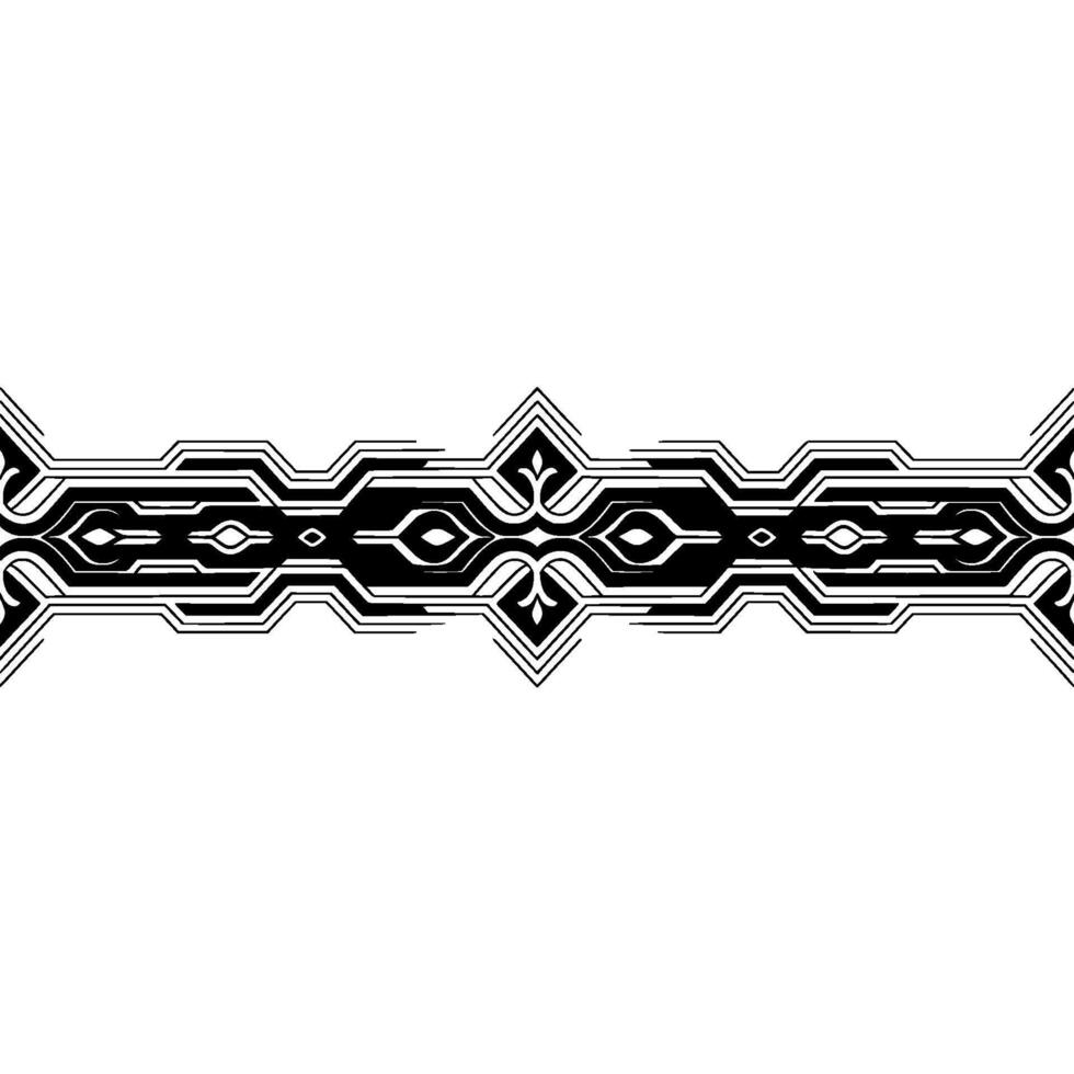 Geometric Art Deco Border With Fleurdelis Elements on White vector
