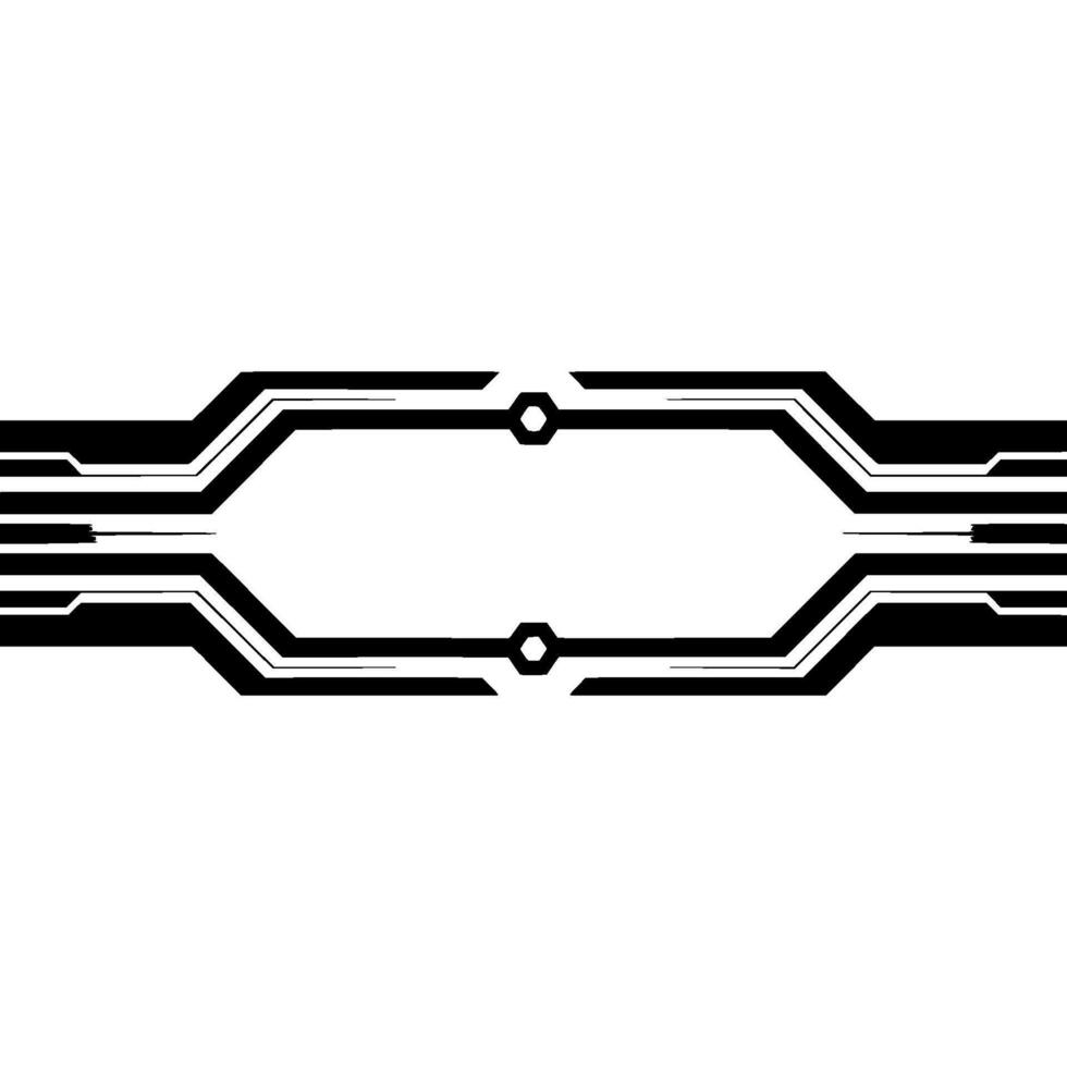 Futuristic Tech Background Black Lines on White, Abstract vector