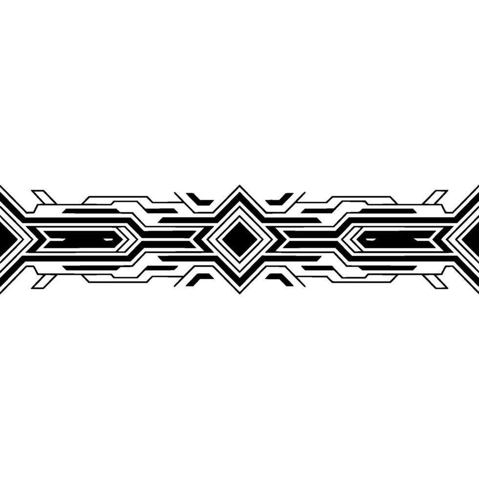 Tech Abstract Border Black Geometric Lines on White Background vector