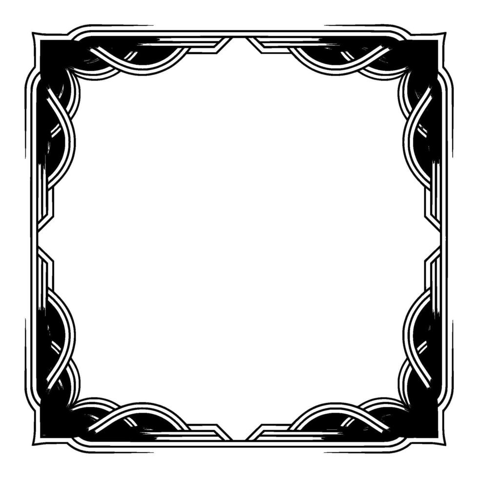 Art Deco Frame Geometric Lines Elegant Border vector