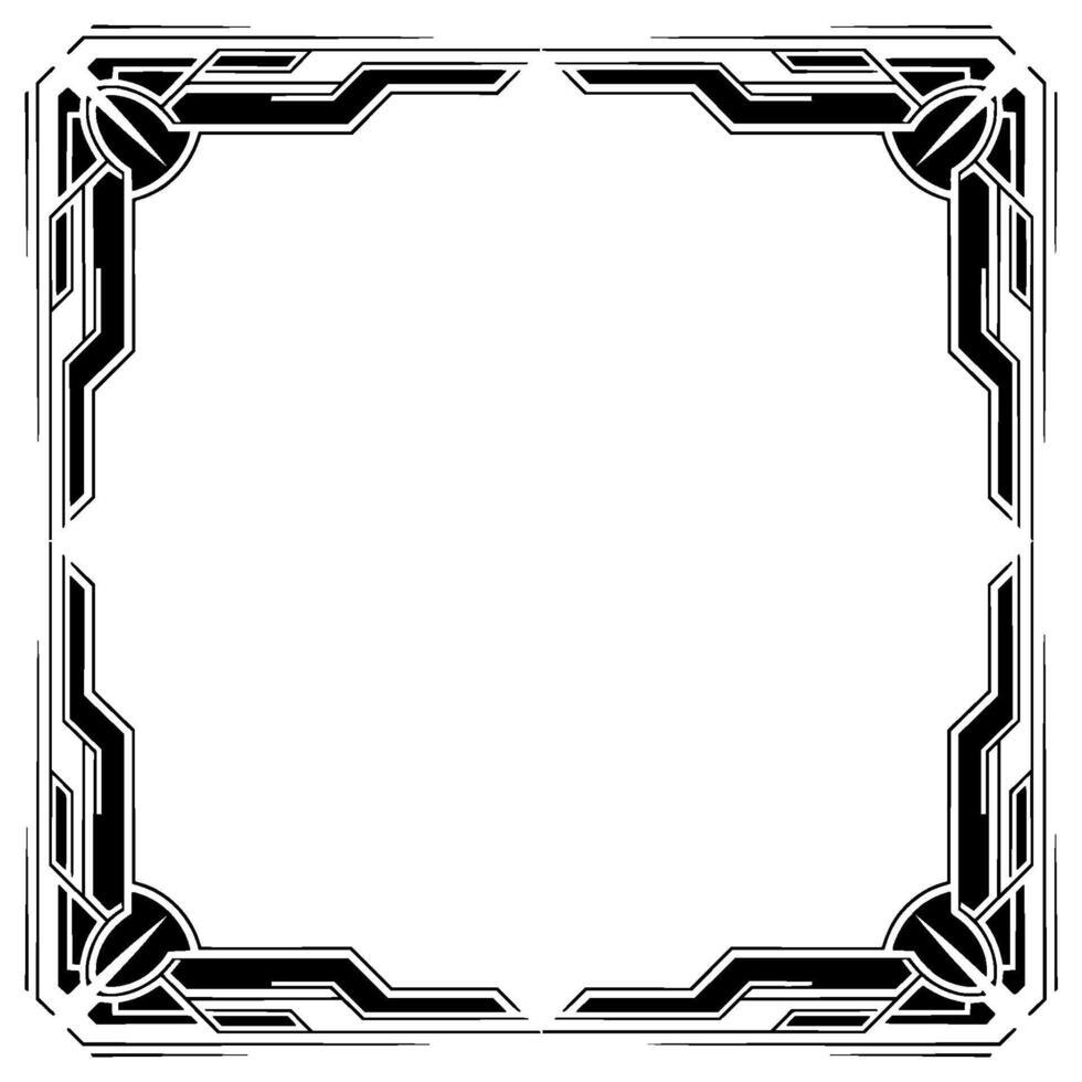 Art Deco Frame, Geometric Black and White Border , Empty Space vector