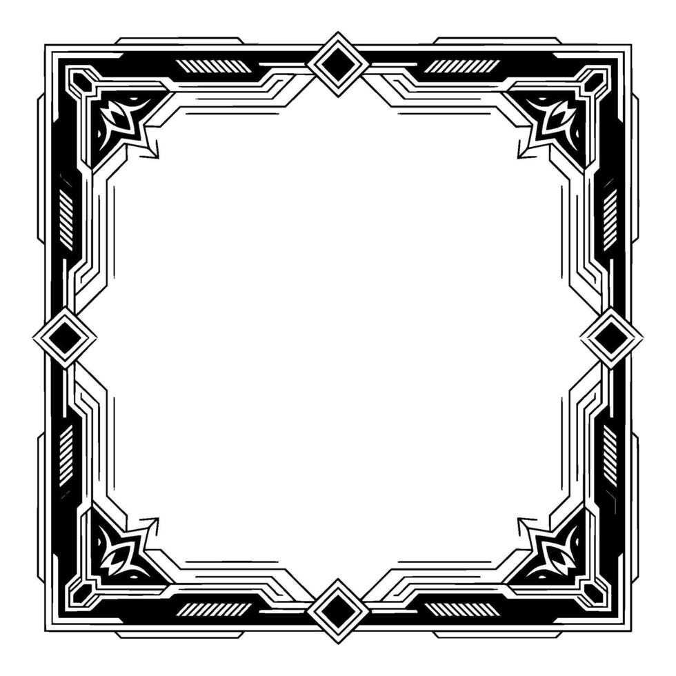 Art Deco Border Frame, Geometric , Elegant Invitation Template vector