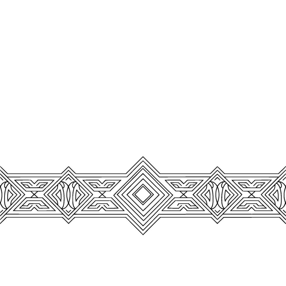 Geometric Black White Border , Minimalist, Repeating Pattern vector