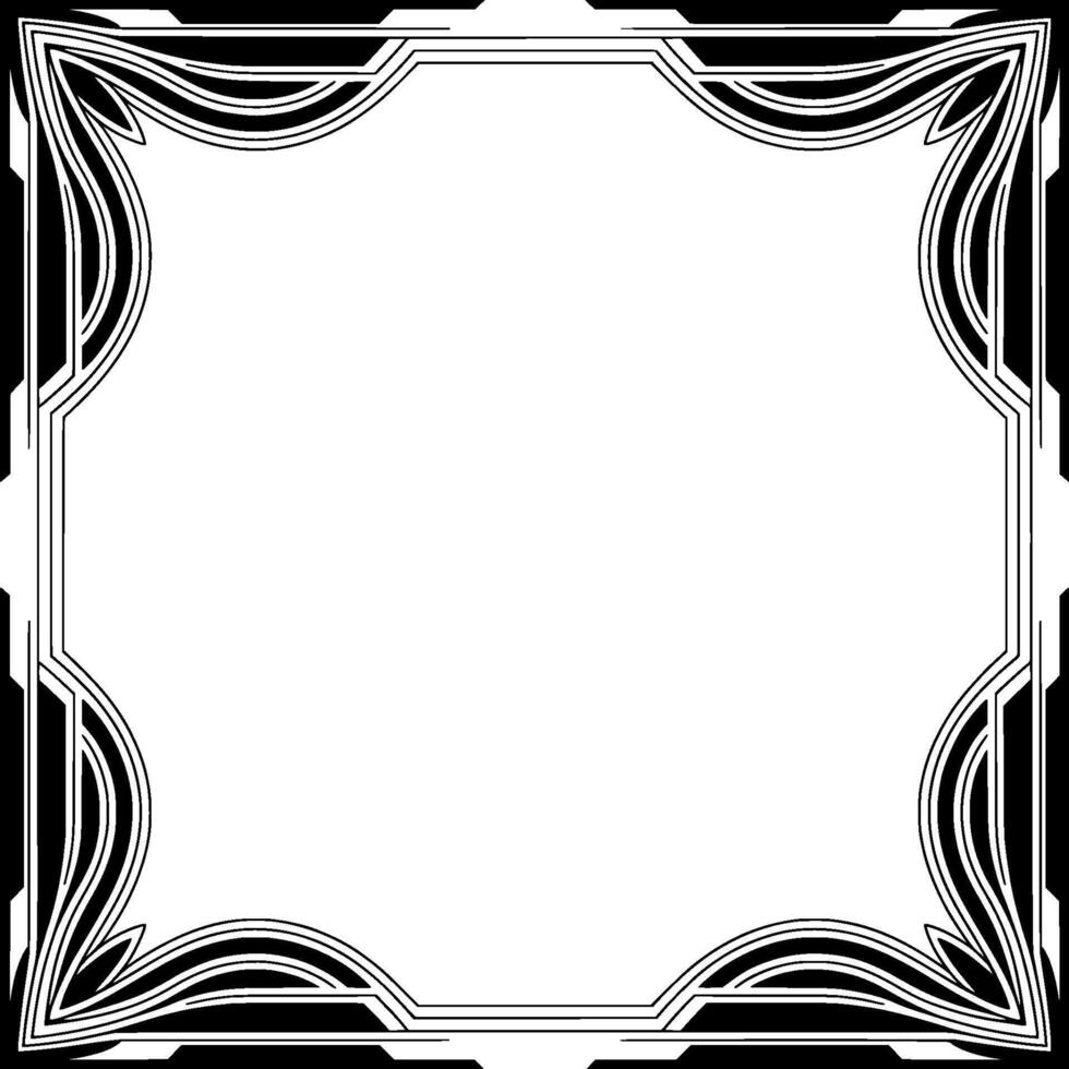 Art Deco Frame Geometric Floral , Elegant Invitation Template vector