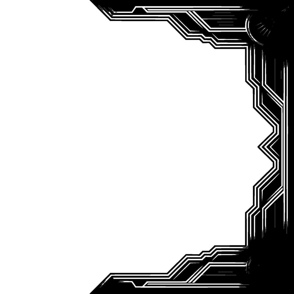Art Deco Frame With Silver and Black Elements, Blank Space vector